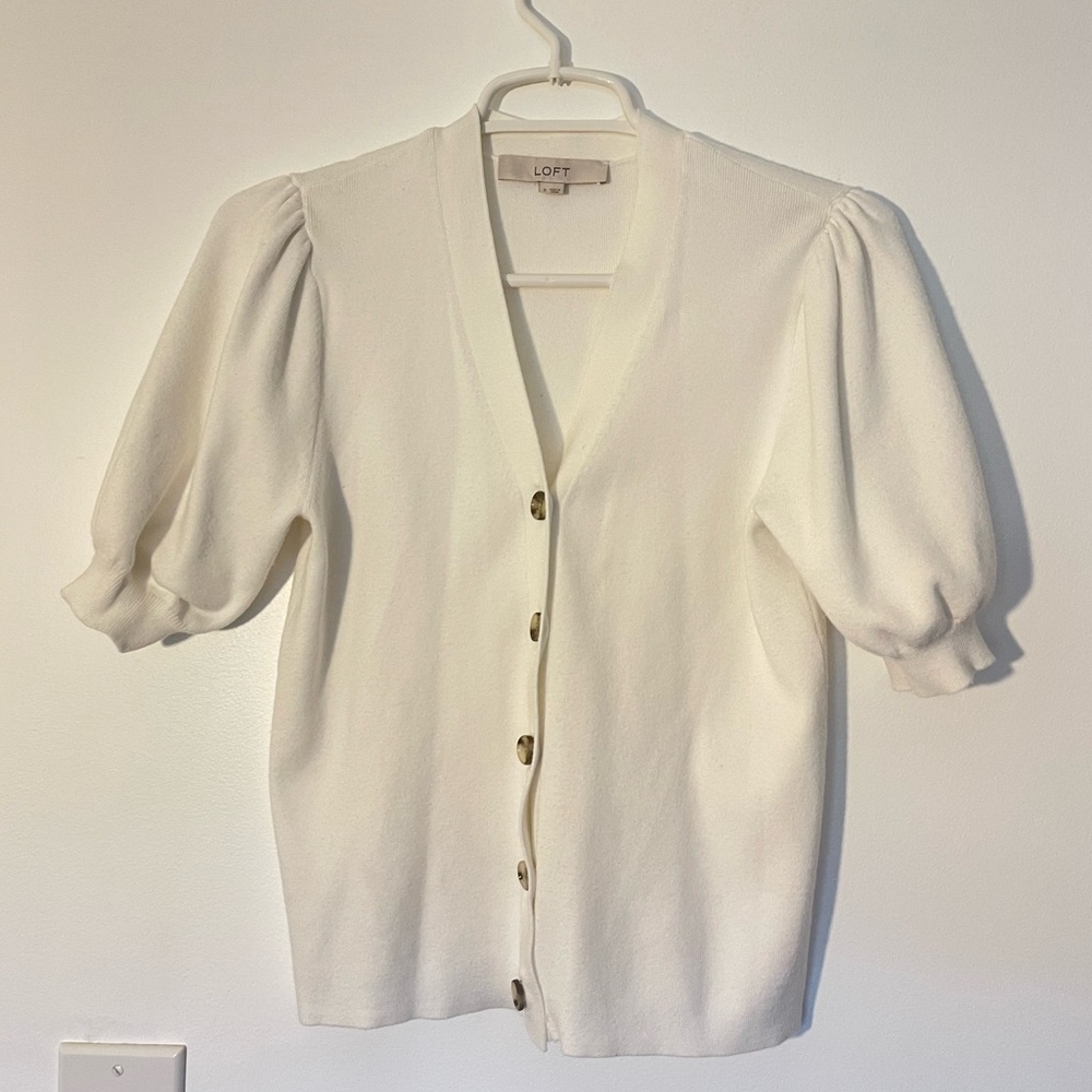 Loft short sleeve button up cardigan